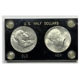 1963-D Franklin & 1964-D Kennedy Silver Half Pair
