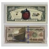 Novelty Notes Noah's Ark & $1,000,000 Big Apple NY