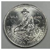 1986 Engelhard Silver Prospector 1 oz .999 BU