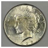 1925-S Peace Silver $1 About Uncirculated AU