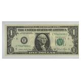 1981A $1 FRN Fancy BINARY Serial Number E77667666C