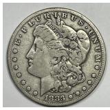 1883-CC Morgan Silver $1 Carson City Fine F