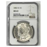 1882-CC Morgan Silver $1 Carson City NGC MS63
