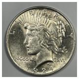 1924 Peace Silver $1 About Uncirculated CH AU+