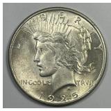 1925 Peace Silver $1 About Uncirculated CH AU+