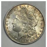 1887 Morgan Silver $1 About Uncirculated CH AU