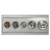1957 US Proof Set 5-Coins In Snap-Tite Holder