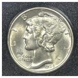 1936 Mercury Silver Dime FSB Uncirculated BU