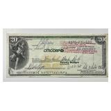 1988 Citicorp $20 Travelers Check