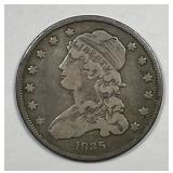 1835 Capped Bust Silver Quarter Fine F