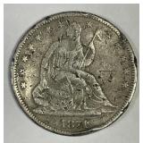 1871-CC Seated Liberty Silver Half Very Fine det.