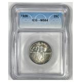1926 Standing Liberty Quarter Color Toned ICG MS64