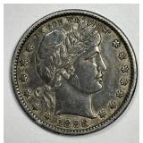 1898 Barber Silver Quarter Extra Fine XF