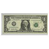 1999 $1 FRN Fancy BINARY Serial Number B32223323K