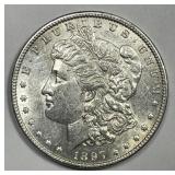 1897 Morgan Silver $1 About Uncirculated AU