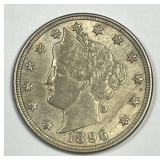 1896 Liberty Head V Nickel Fine F+
