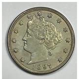 1897 Liberty Head V Nickel Very Fine VF