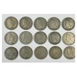 1898 - 1912 Liberty V Nickel 15-Coin Date Run