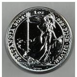 GREAT BRITAIN: 2014 Silver Britannia 1 oz .999 BU