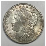 1901-O Morgan Silver $1 About Uncirculated CH AU