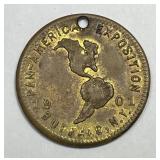 1901 Pan-American Buffalo NY Medalet 18mm
