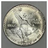 MEXICO: 1987 Silver Libertad 1 oz .999 BU