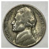 1945-P Jefferson Silver War Nickel Double Die DDR
