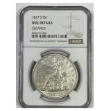 1877-S Trade Silver Dollar NGC UNC details