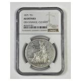 1875 Silver Trade Dollar NGC AU details