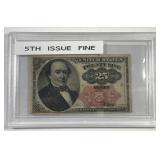 1874-75 5th Issue 25 Cent Fractional Note Fine F