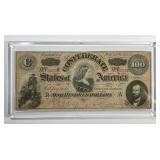 1864 Confederate $100 Currency Note Lucy Pickens