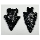 Two Black Onyx Arrow Heads