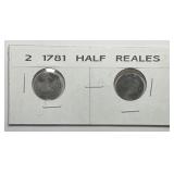 MEXICO: Pair 1781 Silver Half Reales