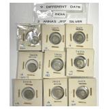 INDIA: Nine Different Dated Silver 2 Annas