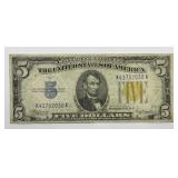 1934-A $5 Silver Certificate NORTH AFRICA Issue F