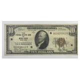 1929 $10 Federal Reserve Bank New York VF/XF
