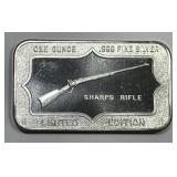 Sharps Rifle Vintage 1 oz Silver Art Bar