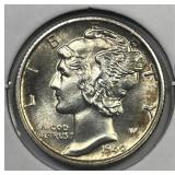 1940-S Mercury Silver Dime Gem BU PL FSB