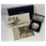 1997 Jackie Robinson Silver $1 w/Widow Signed COA