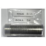 1966 Jefferson Nickel Original Uncirculated Roll
