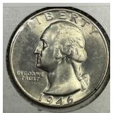 1946 Washington Silver Quarter Uncirculated BU