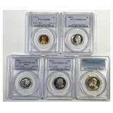 Lot of 5 Different Certified PCGS Coins
