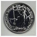 GREAT BRITAIN: 2014 Silver Britannia 1 oz .999 BU