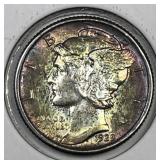 1928 Mercury Silver Dime Color Toned Uncirculated