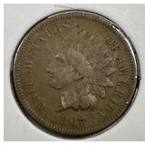 1867 Indian Head Cent Fine F
