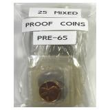 Bag of 25 Pre-1965 Proof Coins Still in Pliofilm
