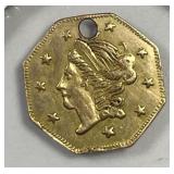 1871 1/2 Dollar California Fractional Gold Coin