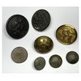 Eight Vintage & Antique Military Buttons