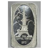 1973 Eiffel Tower Vintage 1 oz Silver Art Bar