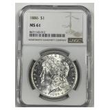 1886 Morgan Silver $1 Uncirculated NGC MS61